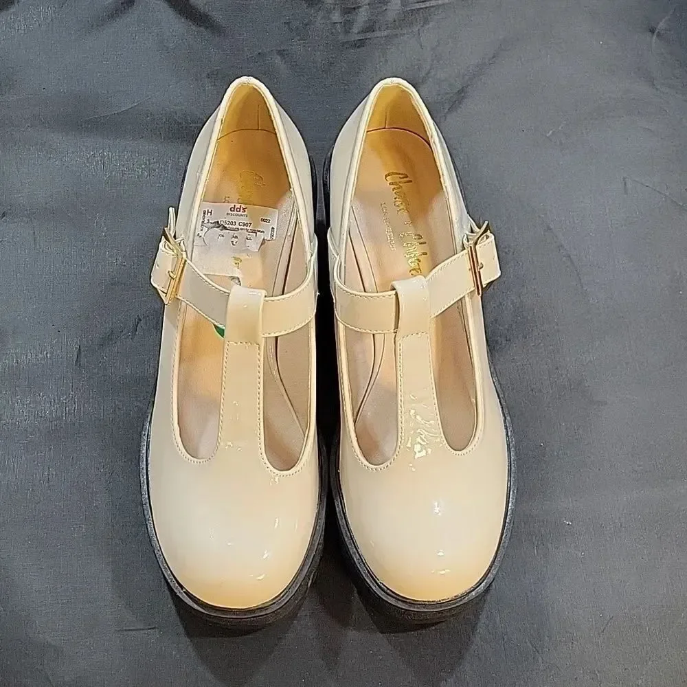 BRAND NEW CHASE+C WOMEN’S ROUND TOE T-STRAP BLOCK HEEL SHOE G1